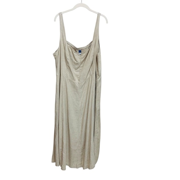 NWT Old Navy Light Tan Linen Blend Midi Dress 3X - Picture 2 of 5